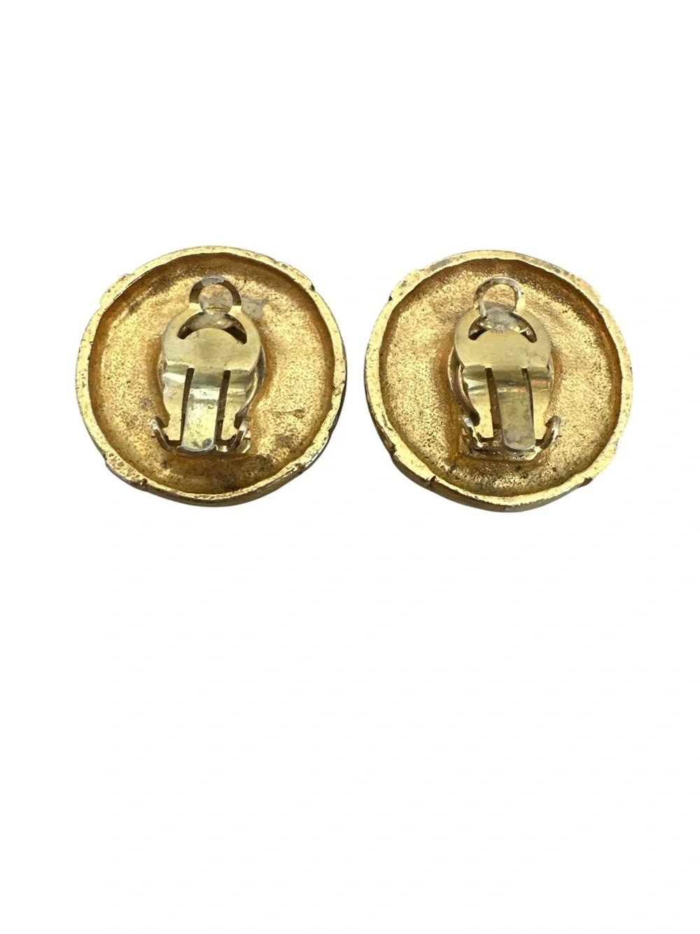 Chanel Gold-Tone Faux Pearl Round Clip-On Earrings